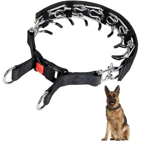 TONCHEAN Dog Prong Training Collar, Dog Choke Collar with Snap Buckle, No Pull Dog Collar for Medium and Large Breed Dogs (4.0mm×60cm)