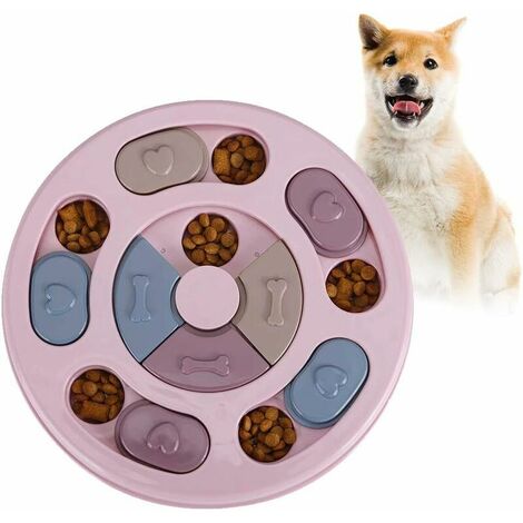 Dog Puzzle, Dog Food Dispenser Toy, Durable Interactive Dog Toy, Dog IQ Training Toy, Improve IQ (Pink)