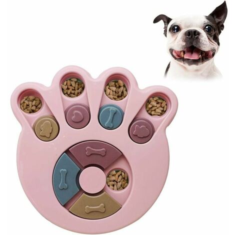 Dog Puzzle, Dog Food Dispenser Toy, Durable Interactive Dog Toy, Dog IQ Training Toy (Pink)