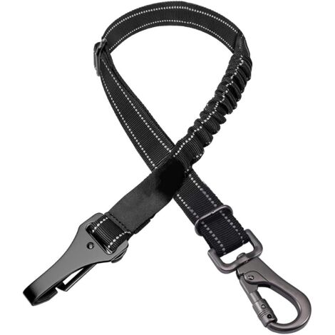 Dog Safety Harness, Adjustable with Universal Plug, Locking Rod Attachment, Dog Safety Belt for All Breeds Black Black