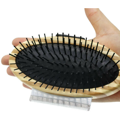 main image of "Dog Shedding Tool Grooming Brush For Dogs & Cat - Plastic Pin Brush and Detangling Pet Comb with Stainless Steel Teeth"