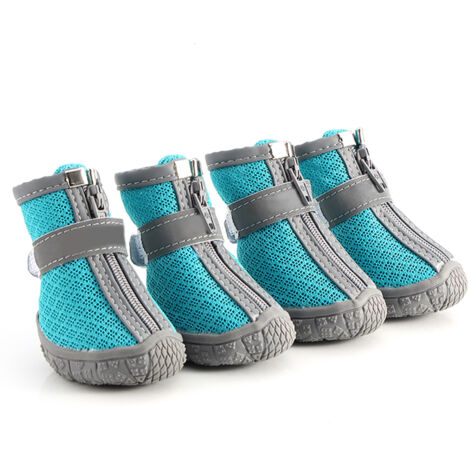Dog Shoes for Small Dogs Breathable Dog Booties with Reflective Strips Puppy Paw Protector for Outdoors Hiking Climbing Walking Camping 4