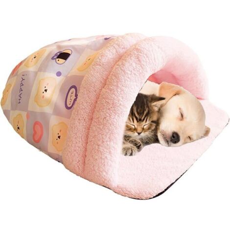 Dog Sleeping Sack - Foldable Slipper-Shaped Nap Mat for Small Pets, Soft Rabbit Bed BASKET