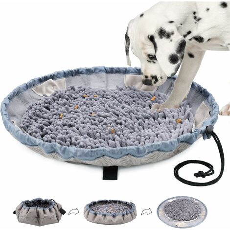 Dog Feeding Mat Large Dog Snuffle Mat Pet Snuffle Bowl Pet Cat Snuffle Mat Cat Snuffling Nose Work Mat IQ Training Slow Eat Bowl, Brown