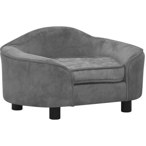 Dog Sofa Grey 67x47x36 cm Plush vidaXL