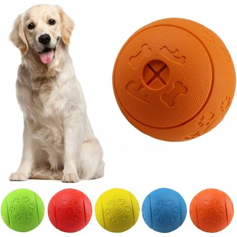 Orange Dog Treat Ball Toy, Interactive Dog Iq Puzzle Toy 3 Holes