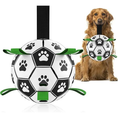 Dog Toys, Soccer Ball with Straps, World Cup Interactive Toys for Tug of War, Puppy Birthday Gifts, Water Toy, Durable Dog Balls for Medium Large (8 Inch)