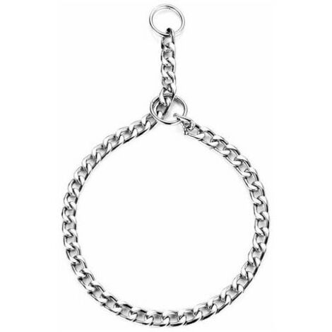 Dog Training Collar, Adjustable Choke, Solid Steel & Metal Snake Chain for Pets (S-3.0mm × 50cm)