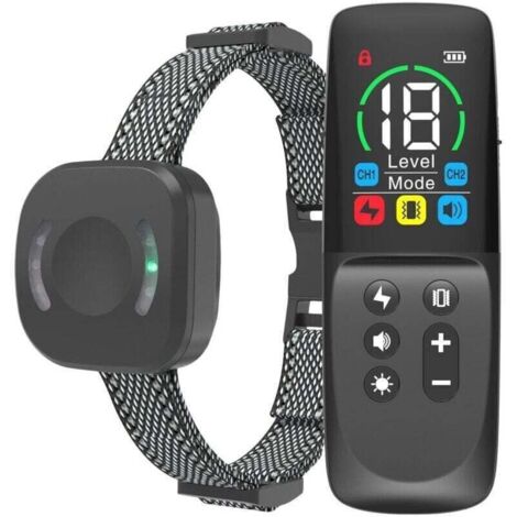Dog training collar with remote control, 4 training modes, safety lock, rechargeable electronic collar, IP67 waterproof training collar