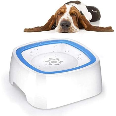 Dog Water Bowl, 1.5L Anti-Spill Dog Bowl Pet Water Bowl Spill-Proof Avoid Wet Mouth Slow Floating Water Bowl Keep Water Cool