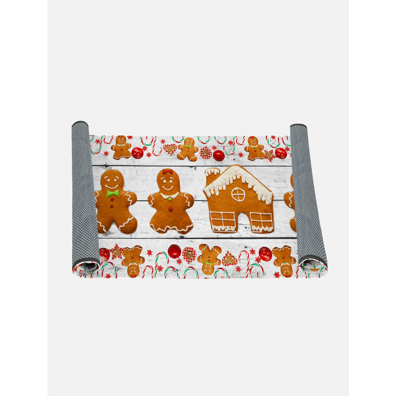 

Camino de cocina, 100% Made in Italy, Alfombra antimanchas con impresión digital, Camino antideslizante y lavable, Modelo Navidad - Camilla, cm