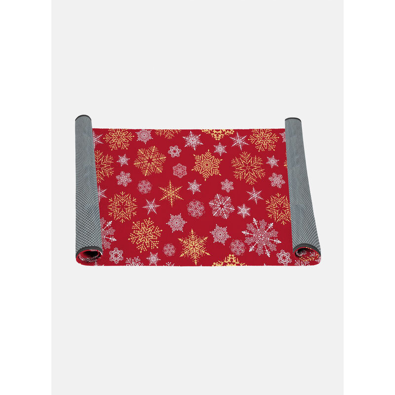 

Camino de baño, 100% Made in Italy, Alfombra antimanchas con impresión digital, Camino antideslizante y lavable, Modelo navideño - Abetone, cm 62x52