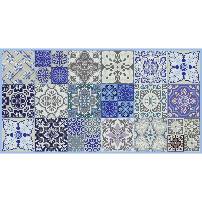 

Camino de cocina, 100% Made in Italy, Alfombra antimanchas con impresión digital, Camino antideslizante y lavable, Modelo Maiolica - Chloe, cm 100x52