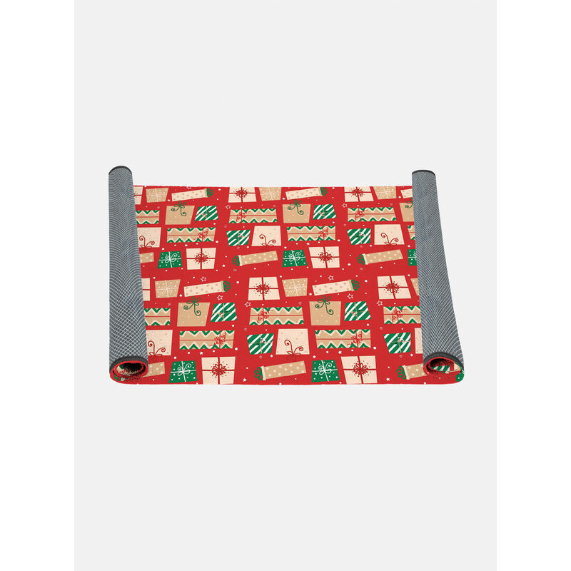 

Camino de baño, 100% Made in Italy, Alfombra antimanchas con impresión digital, Camino antideslizante y lavable, Modelo navideño - Sumatra, cm 62x52