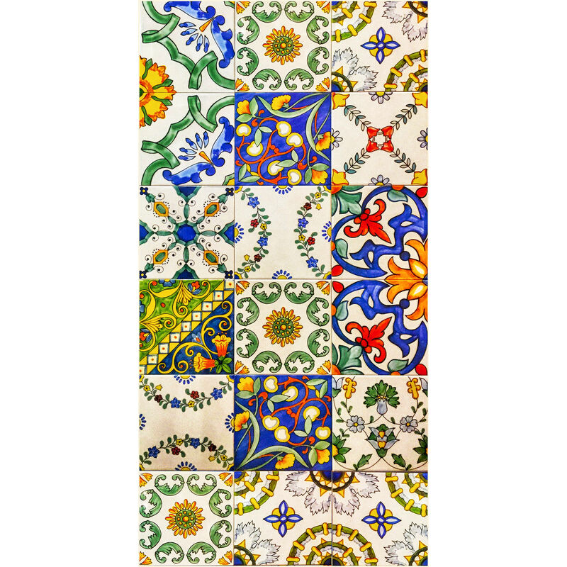 

Camino de cocina, 100% Made in Italy, Alfombra antimanchas con impresión digital, Camino antideslizante y lavable, Modelo Maiolica - Bertha, cm