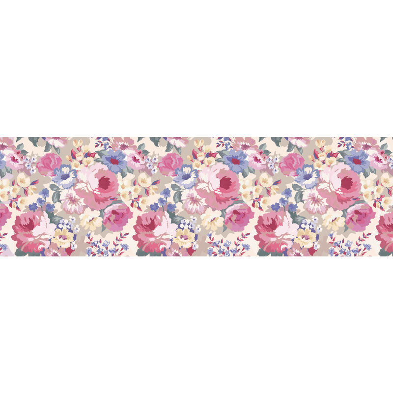 

Camino de cocina, 100% Made in Italy, Alfombra antimanchas con impresión digital, Camino antideslizante y lavable, Modelo Flowers - Bailee, cm 180x52