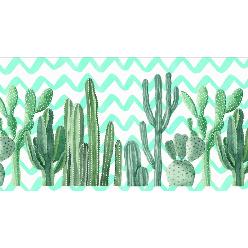 

Camino de cocina, 100% Made in Italy, Alfombra antimanchas con impresión digital, Camino antideslizante y lavable, Modelo Cactus - Brianna, cm 100x52