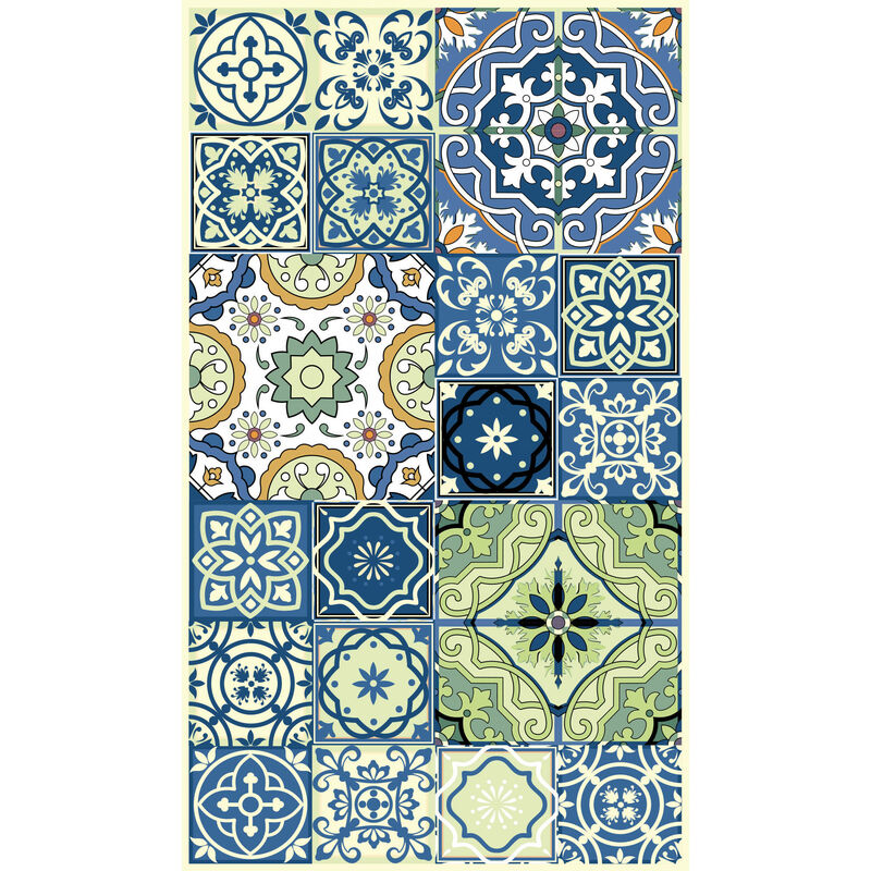 

Doge Milano Camino de baño, 100% Made in Italy, Alfombra antimanchas con impresión digital, Camino antideslizante y lavable, Modelo Maiolica