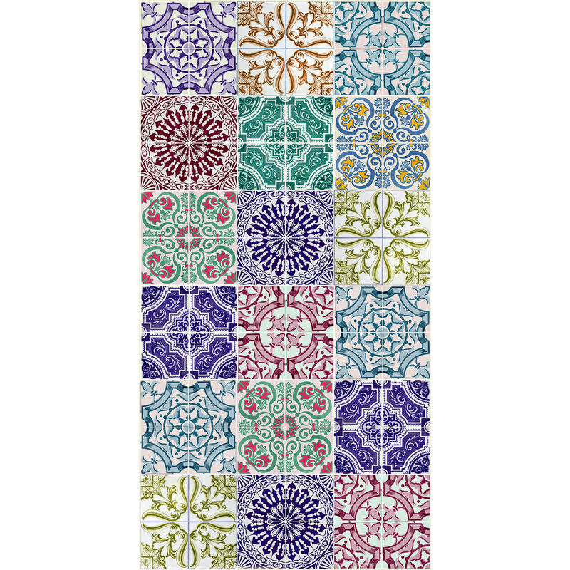 

Camino de cocina, 100% Made in Italy, Alfombra antimanchas con impresión digital, Camino antideslizante y lavable, Modelo de mayólica - Java, cm