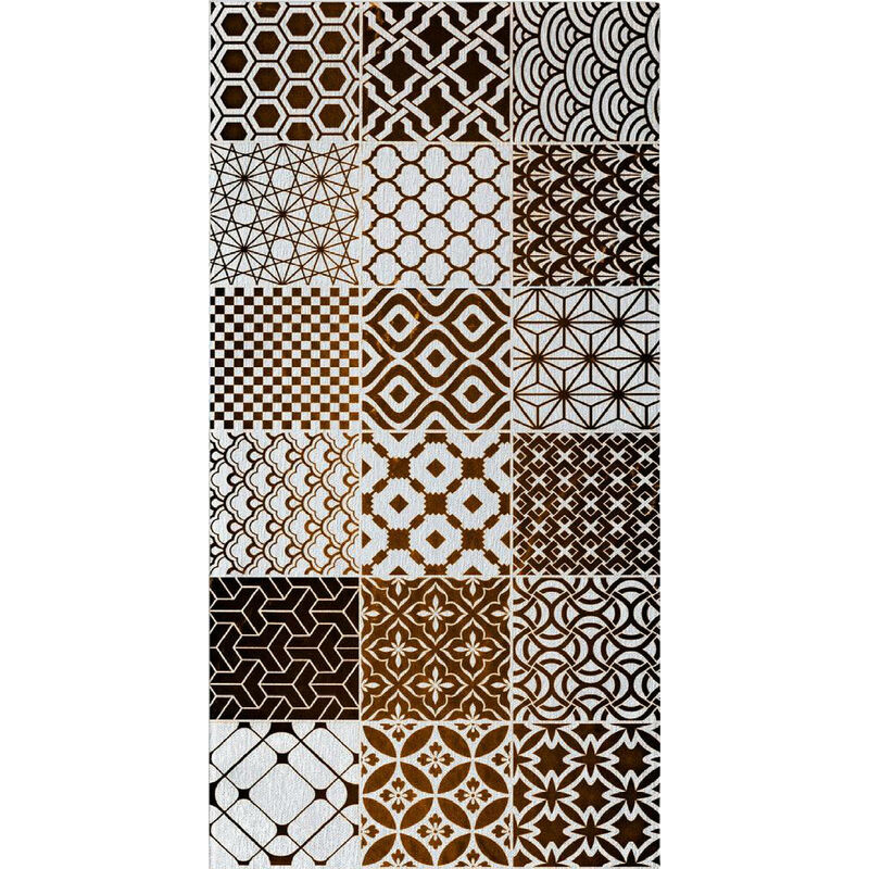 

Camino de cocina, 100% Made in Italy, Alfombra antimanchas con impresión digital, Camino antideslizante y lavable, Modelo Elsenborn, cm 100x52 - Doge