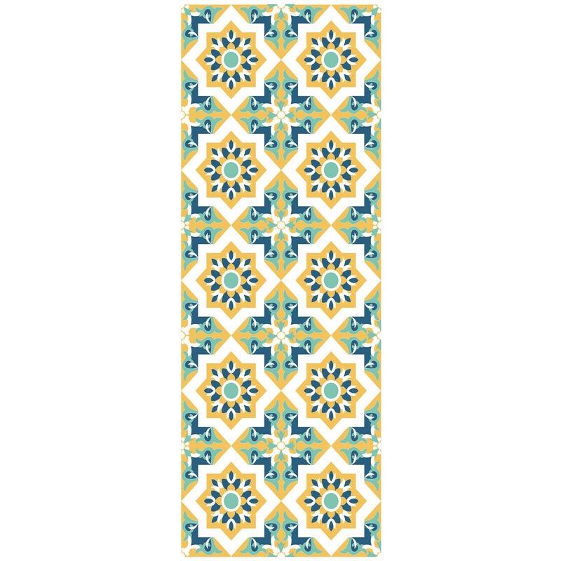 

Camino de cocina, 100% Made in Italy, Alfombra antimanchas con impresión digital, Camino antideslizante y lavable, Modelo Maiolica - Allie, 140x52 cm