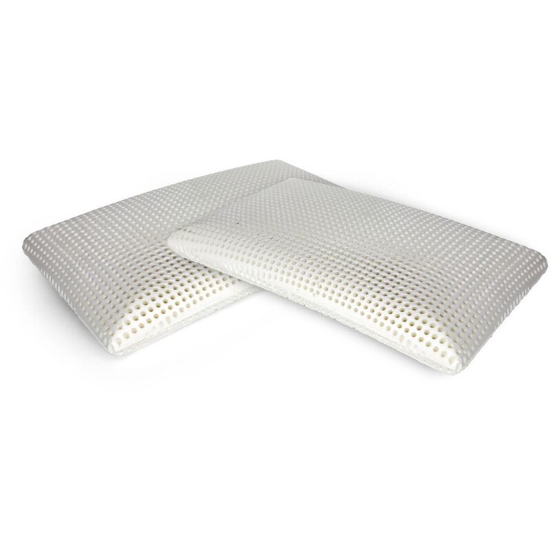 

Talamo Italia Set of 2 Pillows for bed, 100% Made in Italy, Ergonomic "soap" pillow in perforated Memory Foam, Hypoallergenic and Breathable,