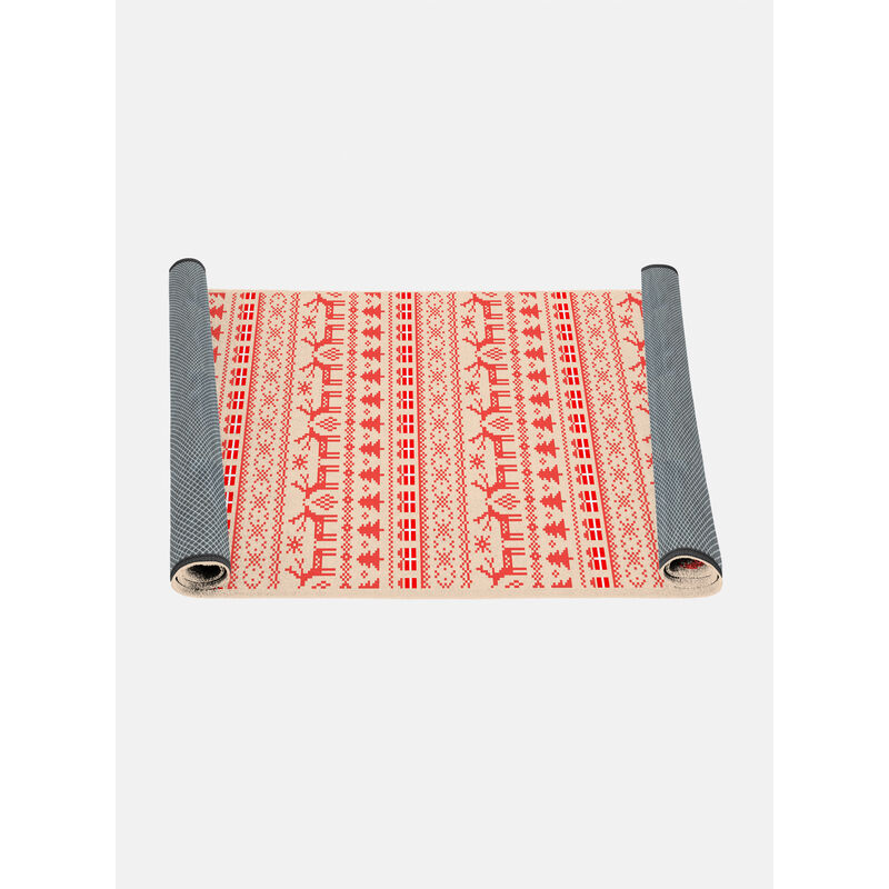

Camino de baño, 100% Made in Italy, Alfombra antimanchas con impresión digital, Camino antideslizante y lavable, Modelo navideño - Abelina, cm 62x52