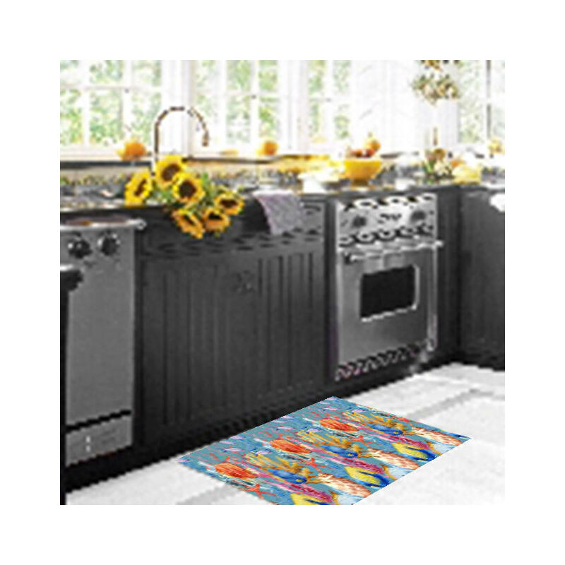 

Camino de cocina, 100% Made in Italy, Alfombra antimanchas con impresión digital, Camino antideslizante y lavable, Modelo Euphrasie, cm 140x52 - Doge