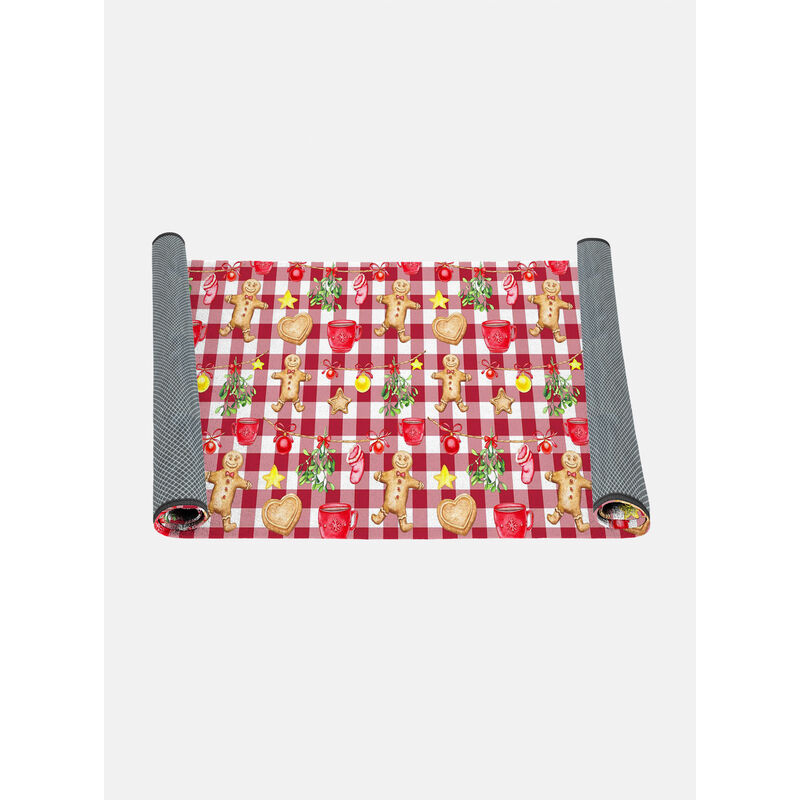 

Camino de cocina, 100% Made in Italy, Alfombra antimanchas con impresión digital, Camino antideslizante y lavable, Modelo Natale - Carole, cm 180x52