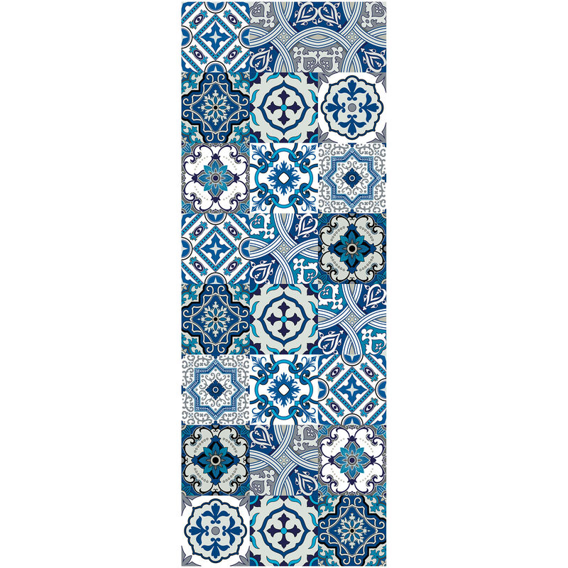 

Camino de cocina, 100% Made in Italy, Alfombra antimanchas con impresión digital, Camino antideslizante y lavable, Modelo Maiolica - Chretien, 140x52