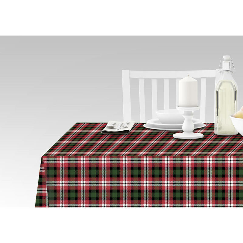 

Mantel con impresión digital, 100% Made in Italy Mantel de comedor antideslizante, lavable y antimanchas, modelo Tartan - Romano, cm 180x140 - Doge