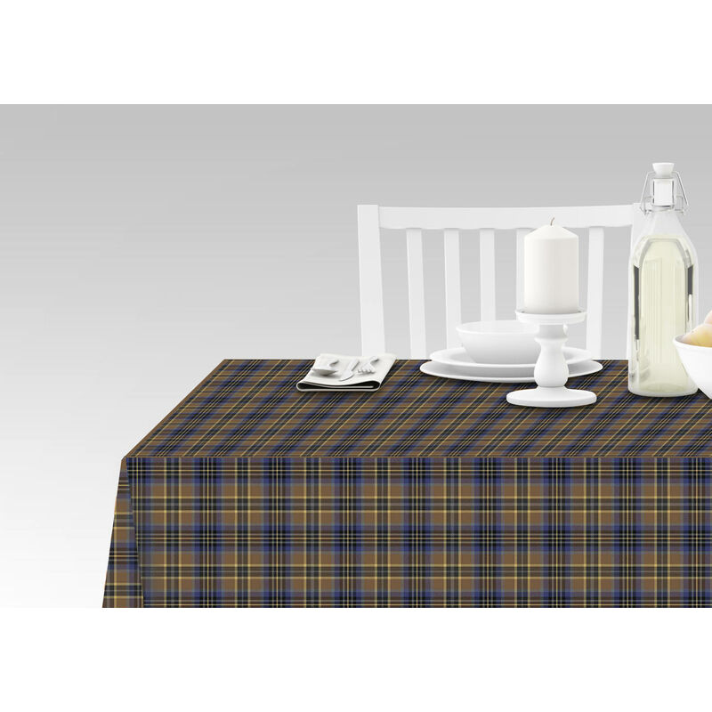 

Mantel con impresión digital, 100% Made in Italy Mantel de comedor antideslizante, lavable y antimanchas, Modelo Tartan - Romanengo, cm 240x140