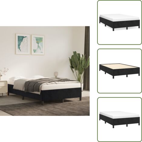 Doghe in compensato - vidaXL Giroletto senza Materasso Nero 120x190 cm Velluto - Materasso per letto