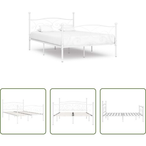 Doghe per letto -  Giroletto con Doghe Bianco in Metallo 140x200 cm