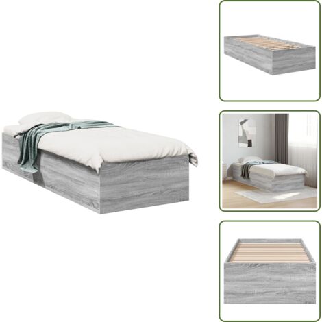 Doghe per letto - vidaXL Giroletto Grigio Sonoma 90x200 cm in Legno Multistrato - Letto moderno