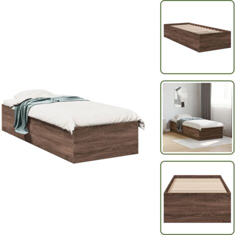 Doghe per letto - vidaXL Giroletto Rovere Marrone 90x200 cm in Legno Multistrato - Letto moderno