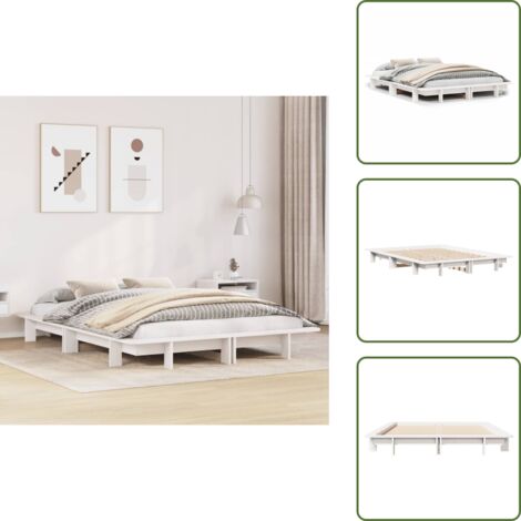 Doghe per letto - vidaXL Letto senza Materasso Bianco 120x190 cm Legno Massello di Pino - Letto moderno