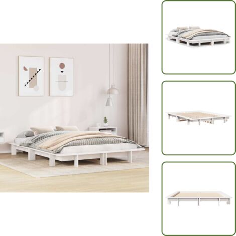 Doghe per letto - vidaXL Letto senza Materasso Bianco 150x200 cm Legno Massello di Pino - Letto moderno