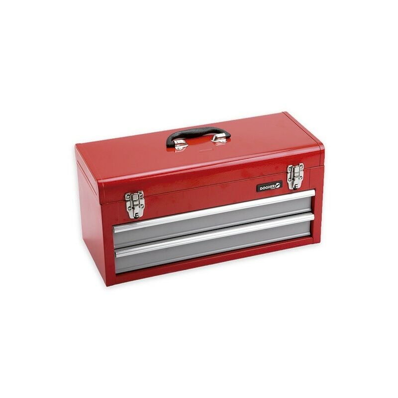 Mallette à outils, métallique, 1 plateau + 2 tiroirs (510 x 218 x 250 mm) Dogher 026-003
