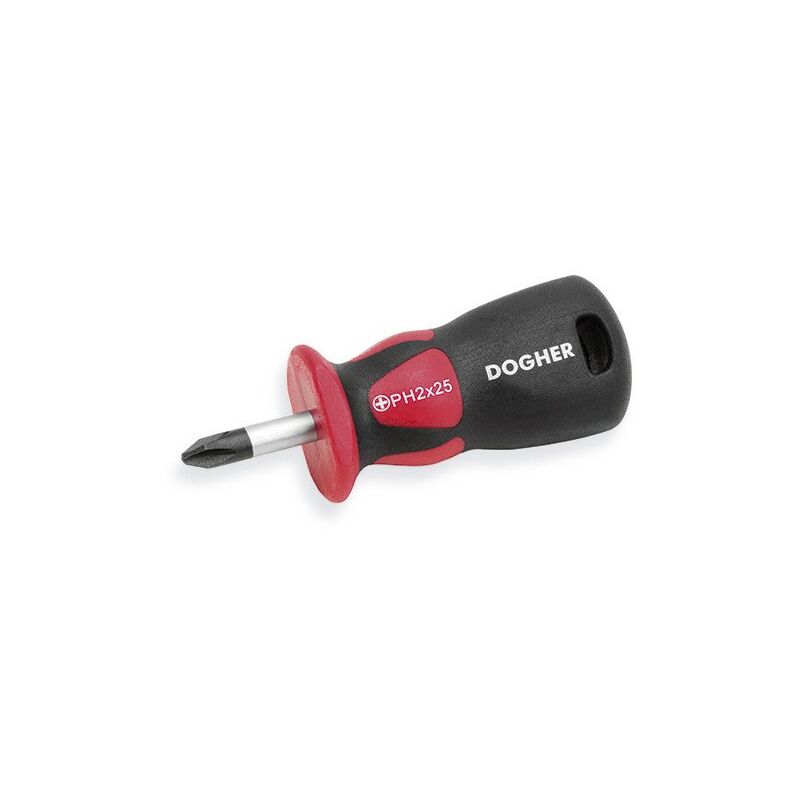 Tournevis professionnel CrMo, extra court, PH2x25 mm DOGHER 334-PH2-025