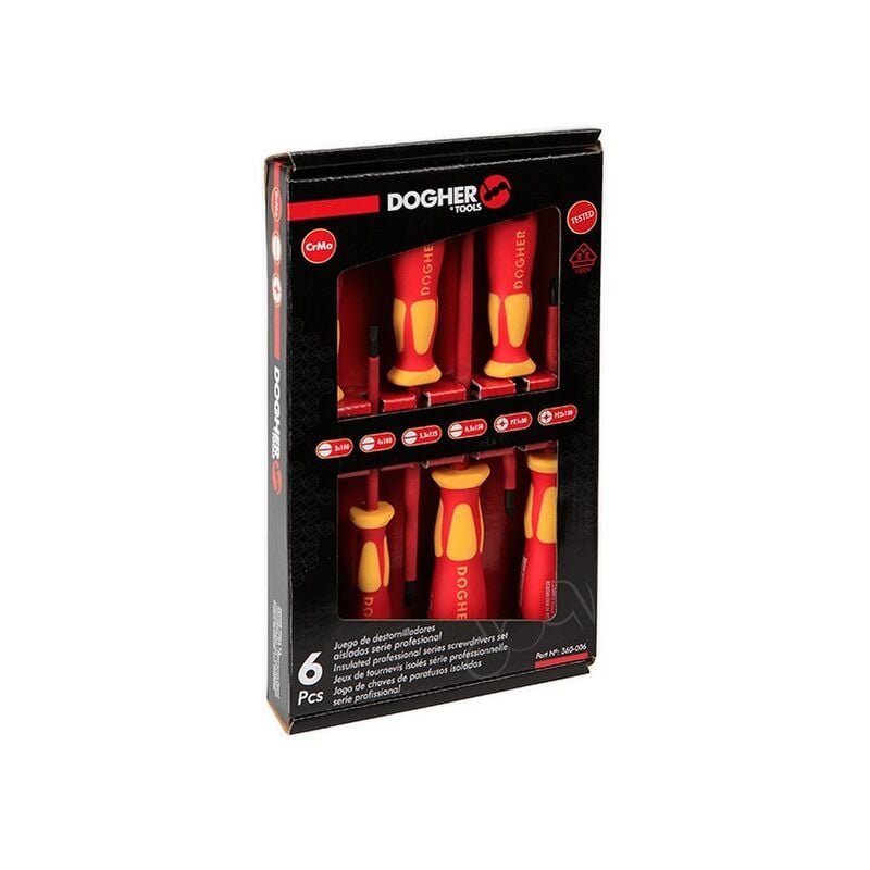 Dogher - Jeu de tournevis dans la boîte, 6 pièces, vde 360-005