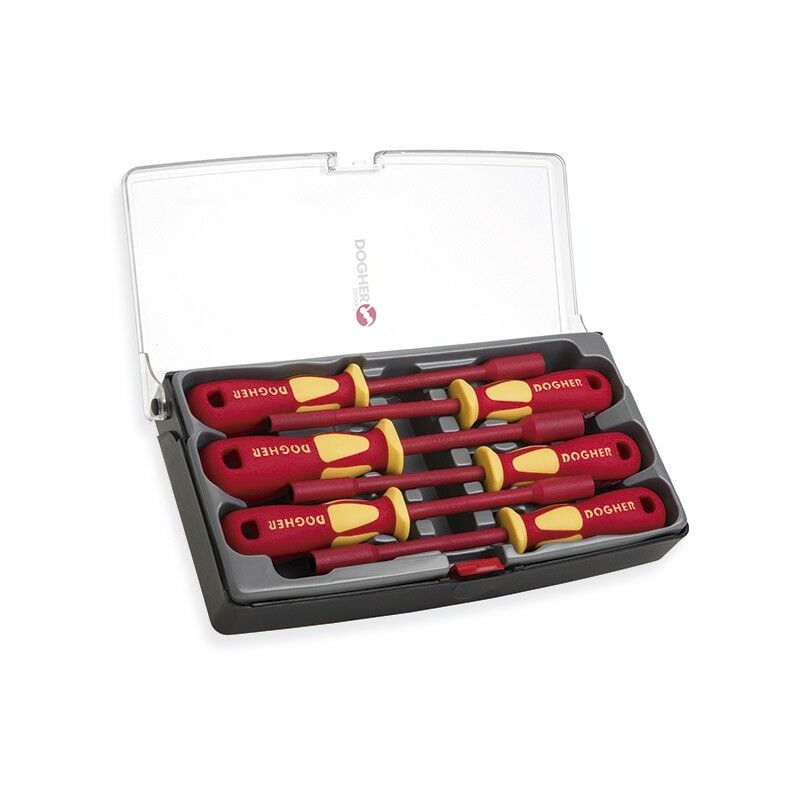 Jeu de tournevis avec clé à douille, Plastique, 6 pièces, vde Dogher 364-001