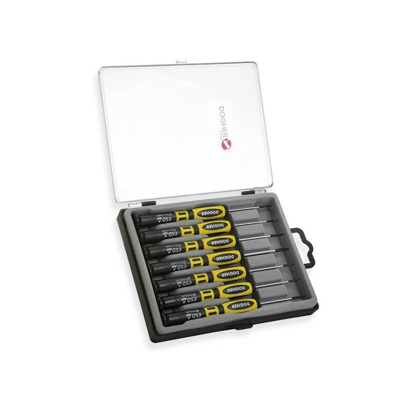 Dogher - Jeu de tournevis de précision, 50 mm, 7 pièces, esd 390-002