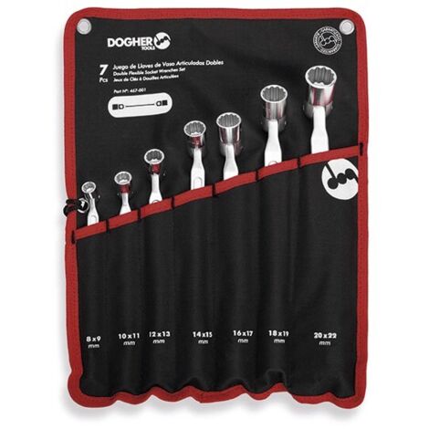 Dogher 467-001 BOLSA 7 LLAVES DE VASO ARTICULADA DOBLE
