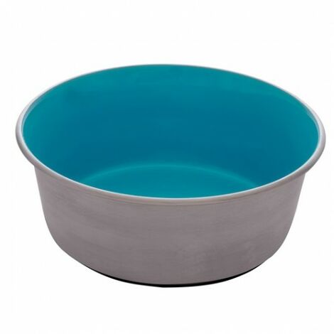 Dogit Comedero Steuinox Antisliz, Blau, 1.15l