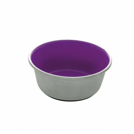 Dogit Comedero Steuinox Antisliz, Lila, 350 ml