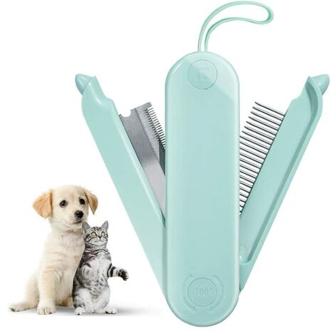 Dogs comb and cat hair long hair short anti chips, professional foldable 2 in 1 grooming brush for dogs and cats