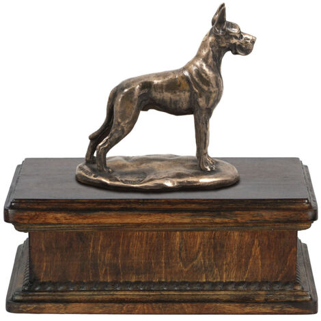 Dogue Allemand I - Urne pour cendres de chien, urne classique avec statuette, urne élégante avec chien par Art-Dog