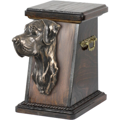 Dogue Allemand II - Urne funéraire pour chien, élégante urne avec statuette, urne funéraire avec buste de chien par Art-Dog
