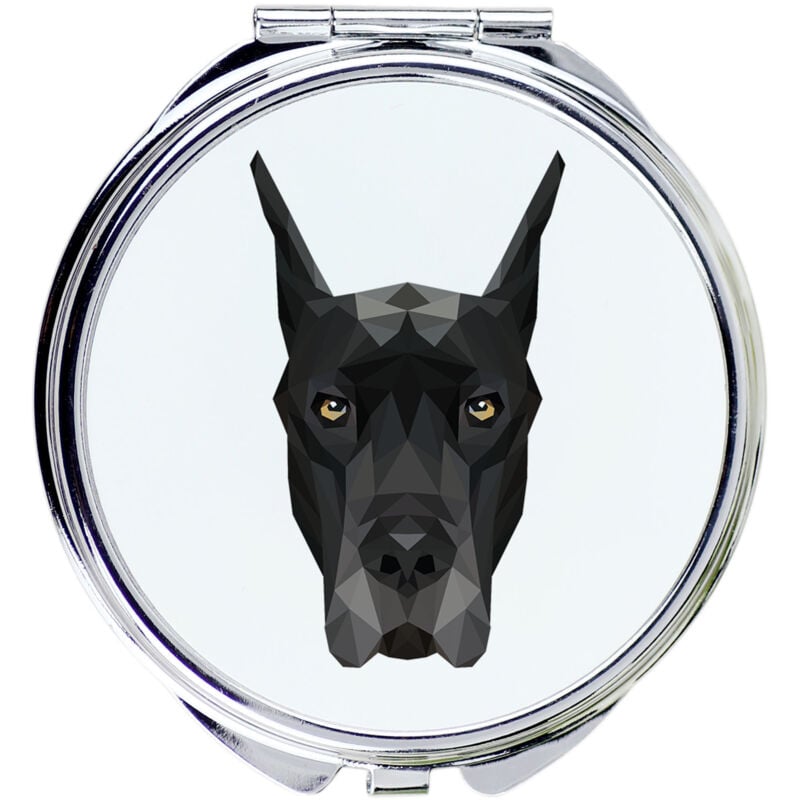 Dogue Allemand - Miroir avec photo et inscription géométrique par Art-Dog